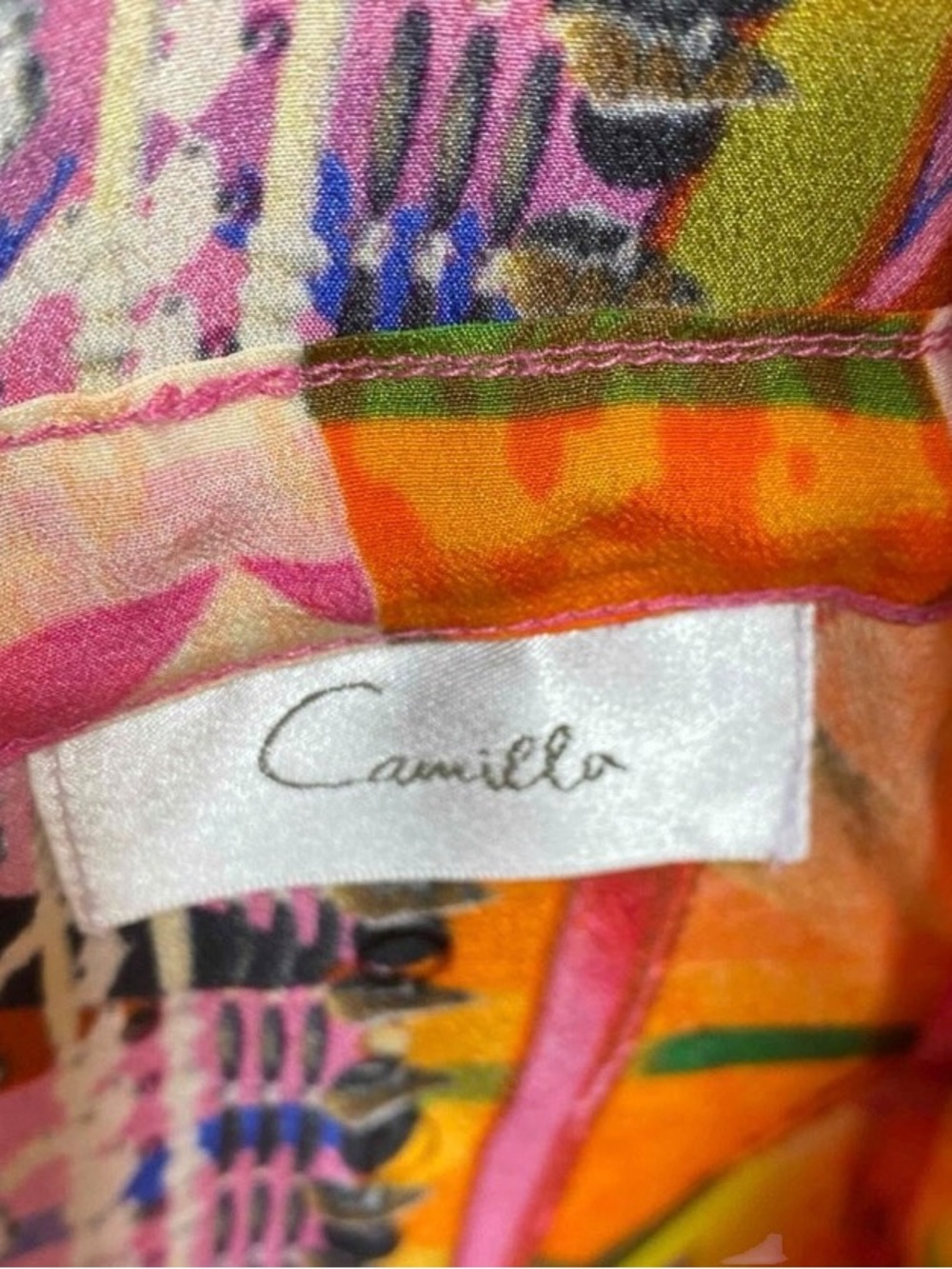 CAMILLA Silk Embellished V Neck Crystal Mini Dress Cover Up - Picture 6 of 6
